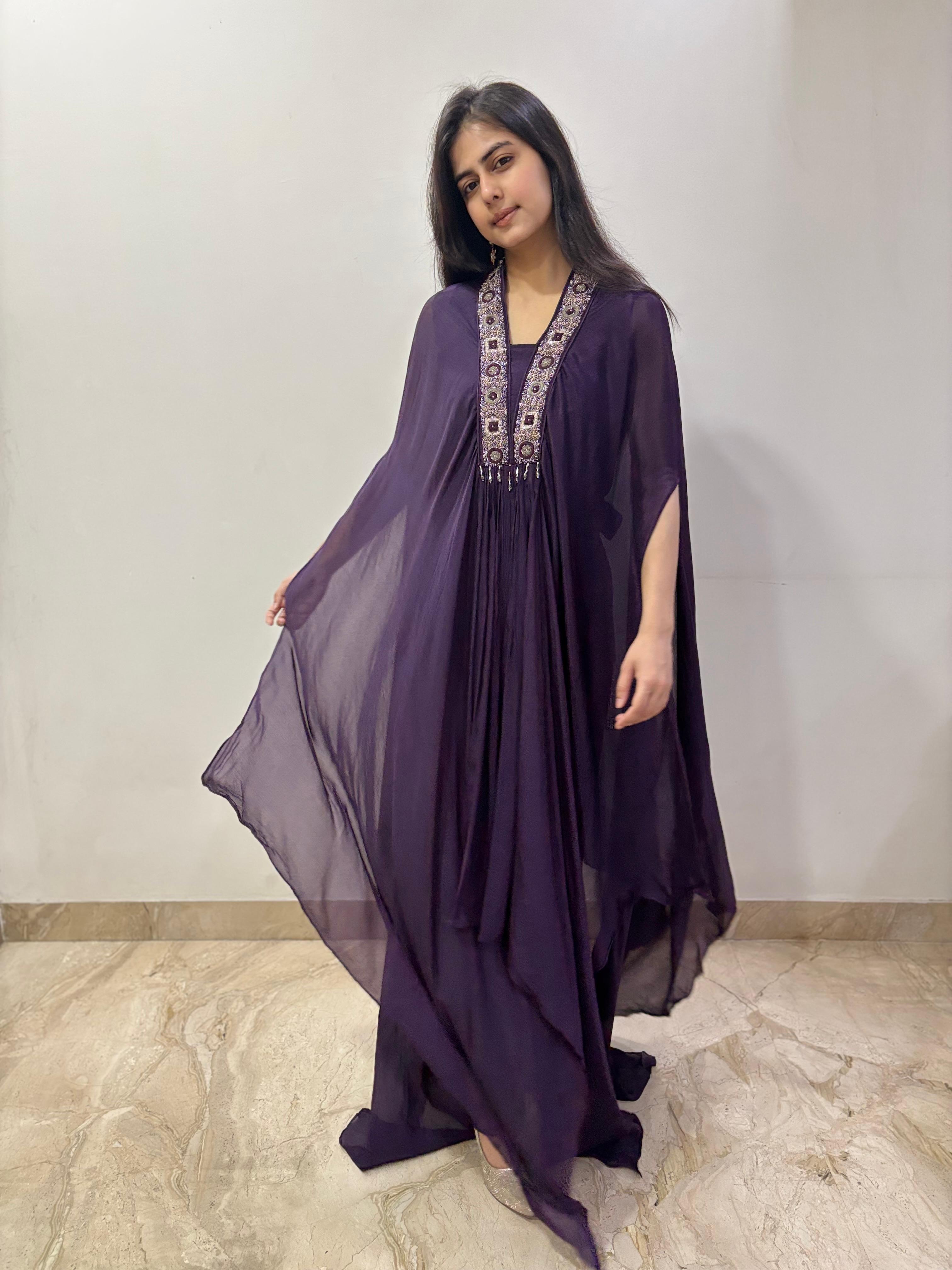 Royal plum kaftan set
