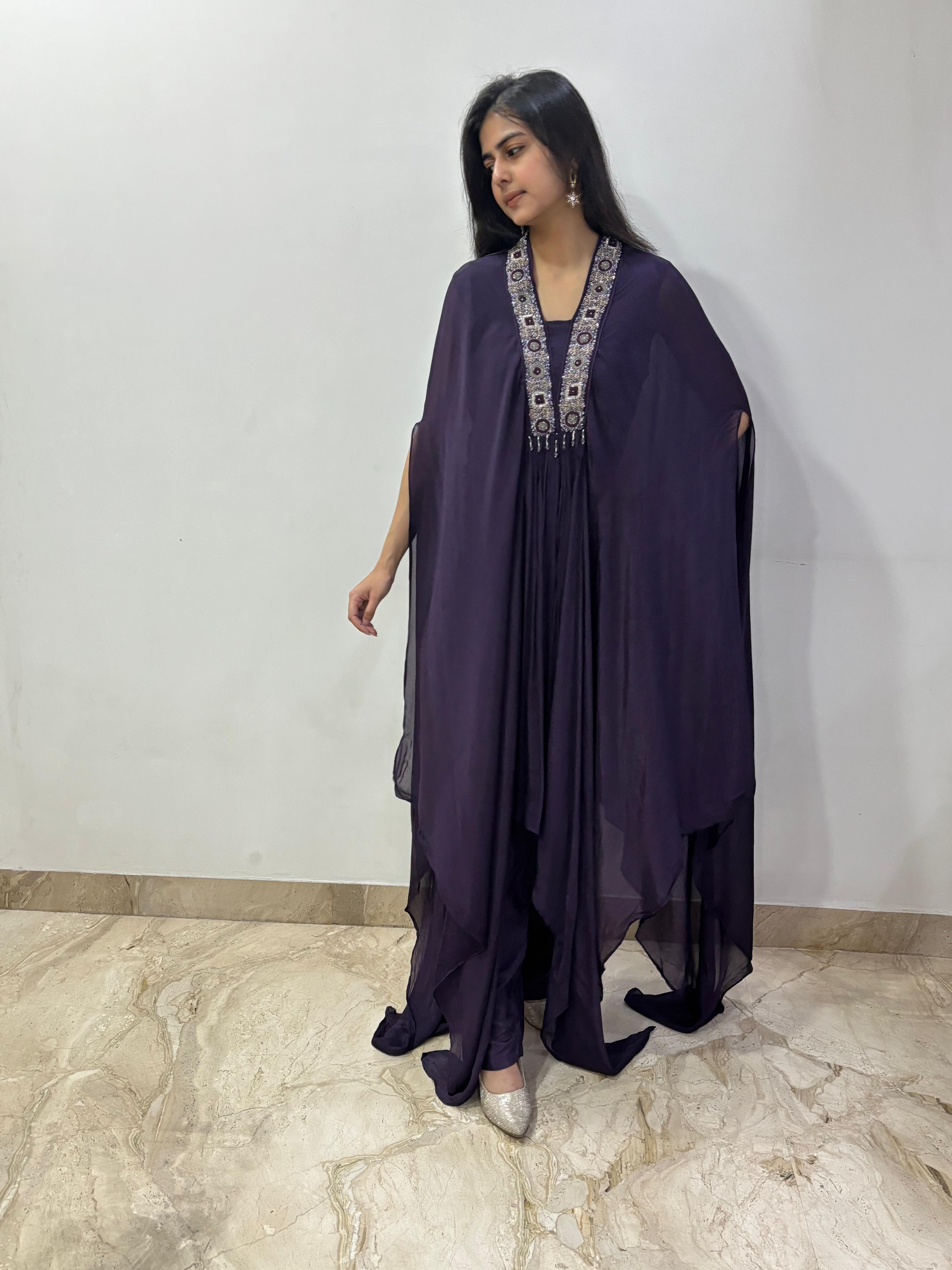 Royal plum kaftan set