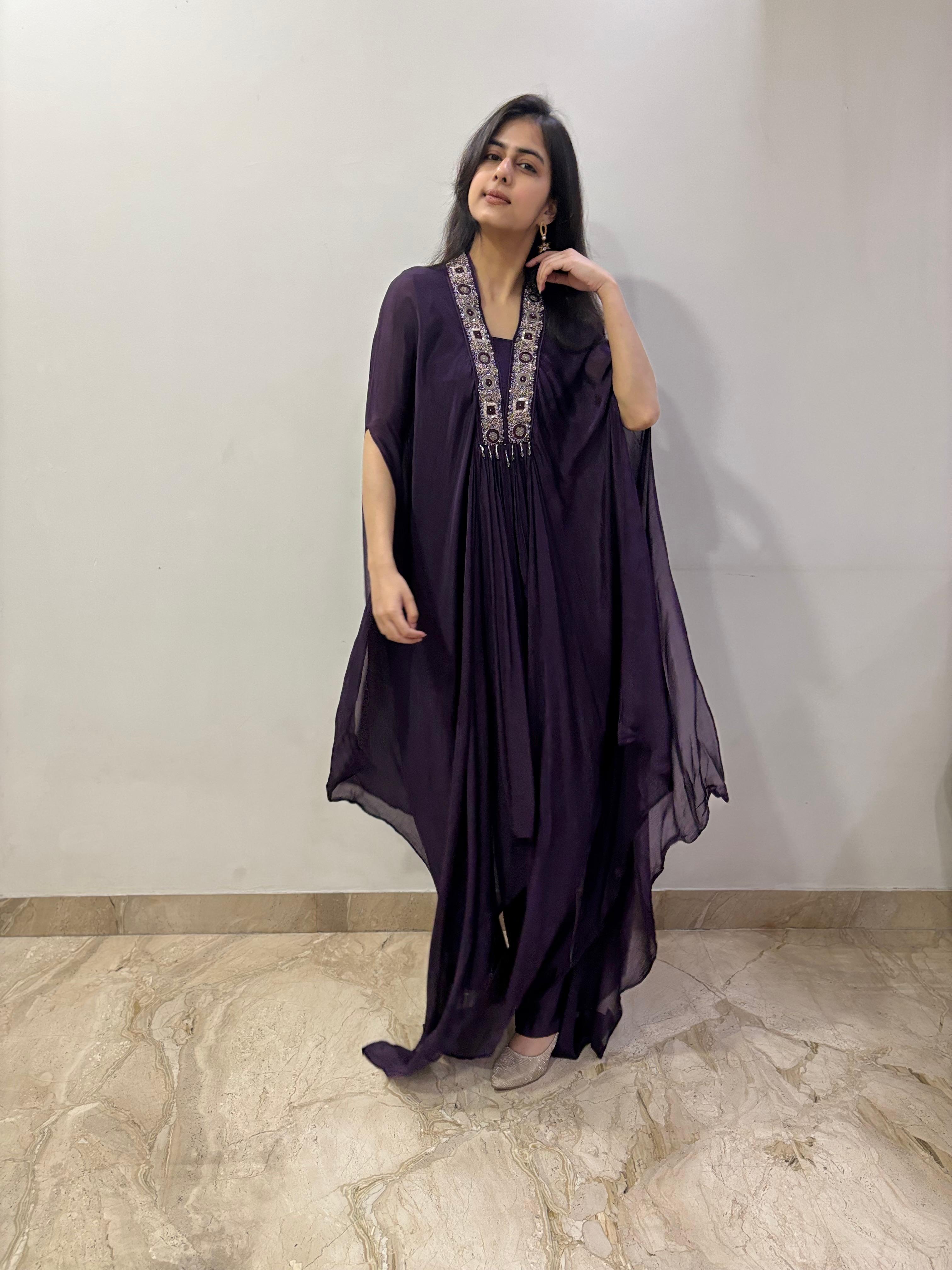 Royal plum kaftan set