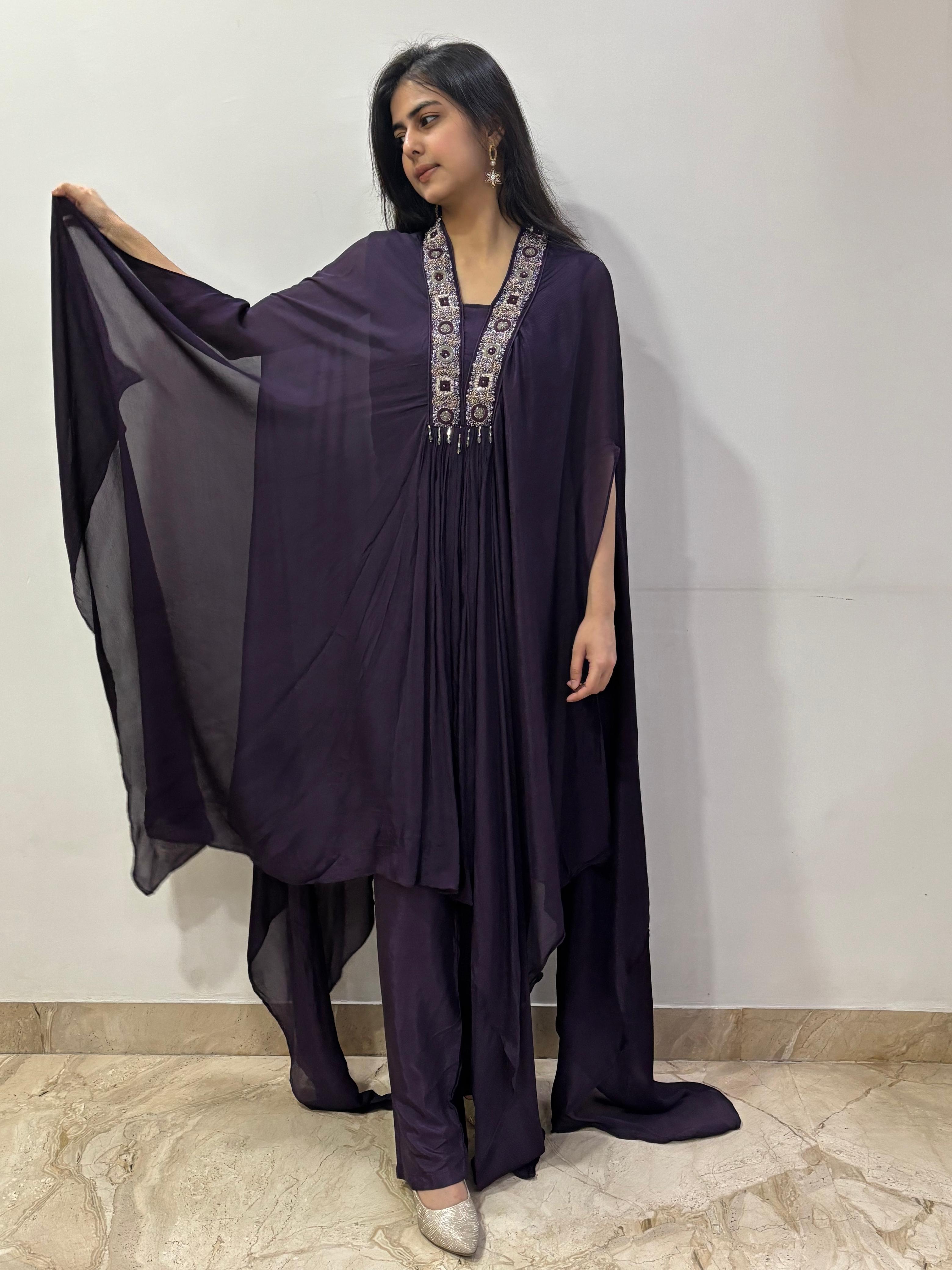 Royal plum kaftan set